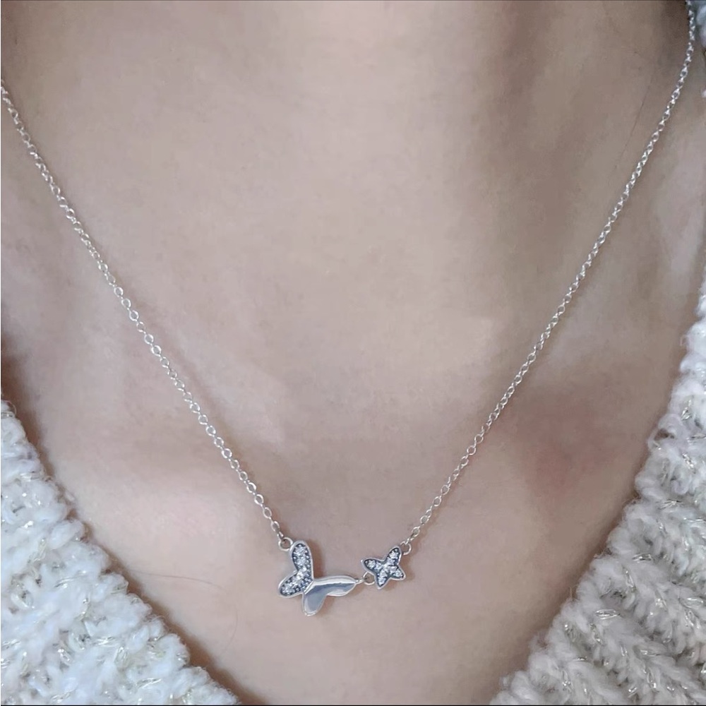 Pandora Silver Heart and Butterfly Necklace - Picture 5 of 10